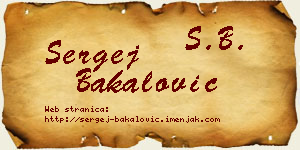 Sergej Bakalović vizit kartica
